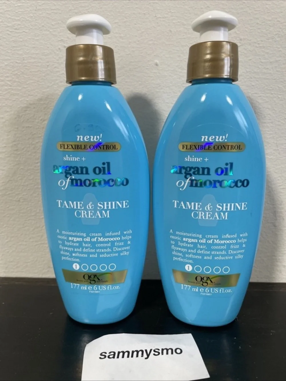 OGX Flexible Control Argan Oil Of Morocco Tame & Shine Cream 6 Oz. Each, x2